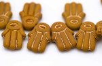 Hamsa Hand, Matte Squash/Gold 1 Strand