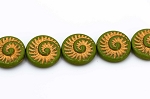 Ammonite Spiral, Olive/Gold 1 strand