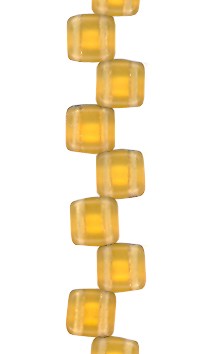 Amber - Matte Transparent - Two Hole Tile Bead