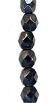 6mm Fire Polish - Hematite Travertine 