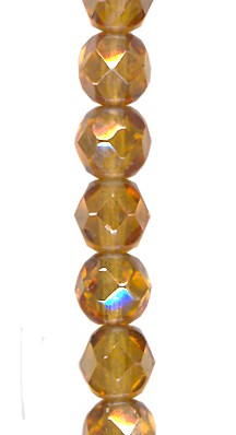 6mm Fire Polish - Transparent Topaz Luster