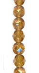 6mm Fire Polish - Transparent Topaz Luster