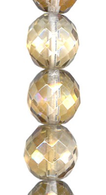 Champagne Coated Crystal 14mm Faceted