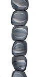 Small Black Diamond/Grey/Crystal Pillow Bead