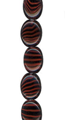 Jet/Red Tiger Stripe Oval