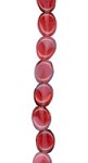 Transparent Cranberry/White Oval