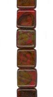 Red Travertine 10mm Square