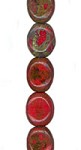 Red Travertine Raised Oval