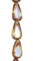 White Travertine Tri-Cut Teardrop