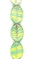 Crystal/Green/Yellow Striped Oval