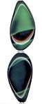 Green/Jet Irregular Oval