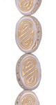 Lt. Pink Opal/Gold Aztec Slanted Oval