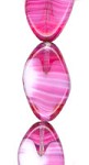 Dark Pink/Rosy Red/White Irregular Oval