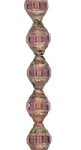Transparent lt. Amethyst Travertine Rounded Bicone w/Faceted Middle