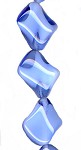 Transparent Sapphire/White Twisted Rectangle