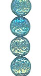 Transparent Aqua 2AB Ornamental Button Bead