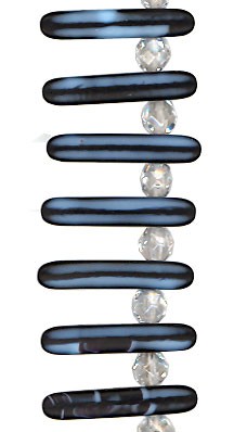 Matte Blue/Jet Double Drilled Triangle 