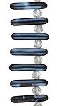 Matte Blue/Jet Double Drilled Triangle 