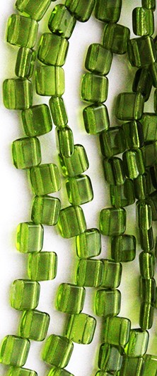 Peridot Two Hole Tile Bead