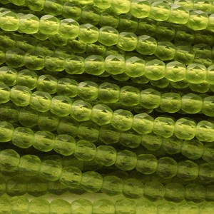 6mm Fire Polish - Matte Transparent Olive