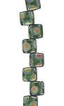 Erinite - Matte Peacock Vitrail - Two Hole Tile Bead