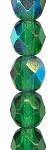 6mm Fire Polish - Transparent Green AB