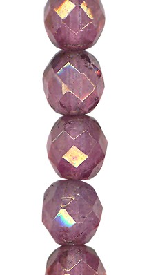 8mm Fire Polish - Crystal Rose Bronze Luster