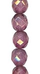 8mm Fire Polish - Crystal Rose Bronze Luster