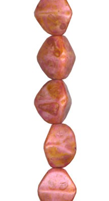 Large Pinch Bead - 8mm - Rose Travertine