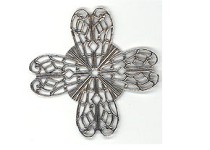 Antique Silver Filigree Rounded Cross