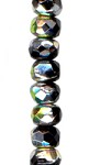 Gem Cut Rondelle - 3x2mm Jet Vitrail - 12 Strands