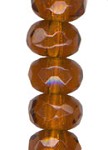Gem Cut Rondelle - 3x5mm Dark Topaz - 12 Strands