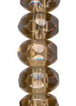 Gem Cut Rondelle - 3x5mm Brown - 12 Strands