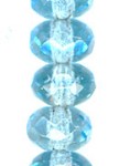 Gem Cut Rondelle - 3x5mm Lt. Aqua  - 12 Strands