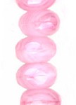 Gem Cut Rondelle - 3x5mm Pink/White Mix - 12 Strands