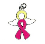 Pink Breast Cancer Ribbon Charm Angel 2