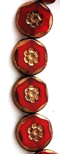 Red/Bronze Luster Table Cut Flower Disc