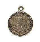 Resin Blank Charm - Antique Gold Two-Sided Round Frame - 23mm