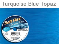 SOFT FLEX WIRE .019 DIA. 100 FT. 49 STRAND TURQUOISE BLUE TOPAZ