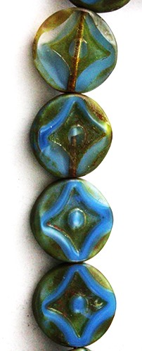 Sky Blue Travertine Diamond Table Cut Disc