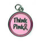 Think Pink Breast Cancer Charm Style 2