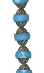 Aqua Opal Travertine Turbine Bead