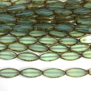 Transparent Aqua Travertine 20mm Table Cut Oval
