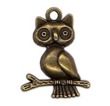 Charm - Owl 1 - Brass 