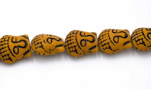 Buddha, Matte Yellow Ochre/Black 1 Strand