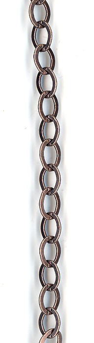 Antique Copper Chain - Flat Oval Link - 6x8mm - CHAC 05 BC15-5