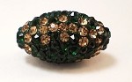 Pave Bead - Football - Green/Gold