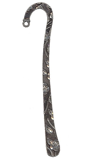 Flower and Leaf Silver Bookmark