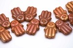 Hamsa Hand, Burnt Orange Rainbow Iris 1 strand