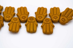 Hamsa Hand, Yellow Ochre 1 Strand